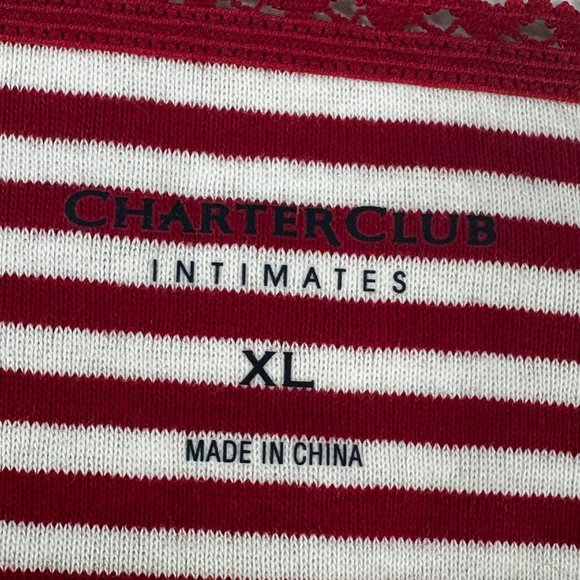 Charter Club Intimates Women's Size XL Panty Brief Hi Cut Striped Red White New - Picture 3 of 13